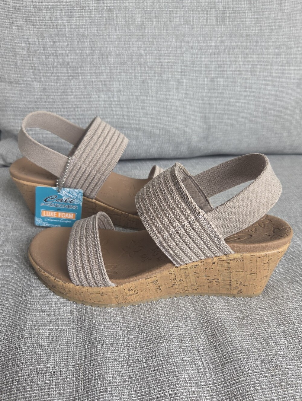 Skechers Cali Beverlee Sheer Luck Wedge Sandals NWT